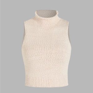 Cider Cream Mock Neck Knit Tank